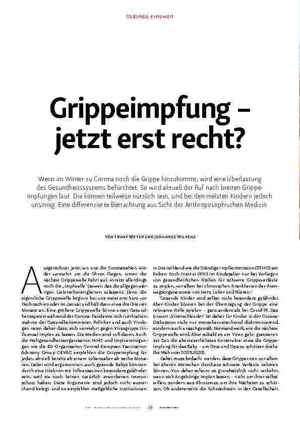 Vorschauseite 1: Grippeimpfung – jetzt erst recht?