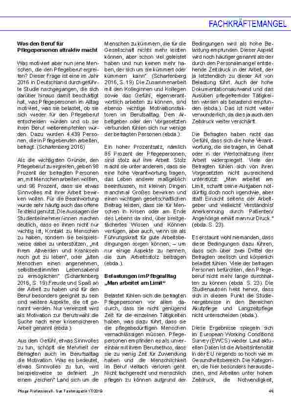 Vorschauseite 4: Fachkräftemangel in der Pflege Mehr vom Gleichen wird nicht helfen
