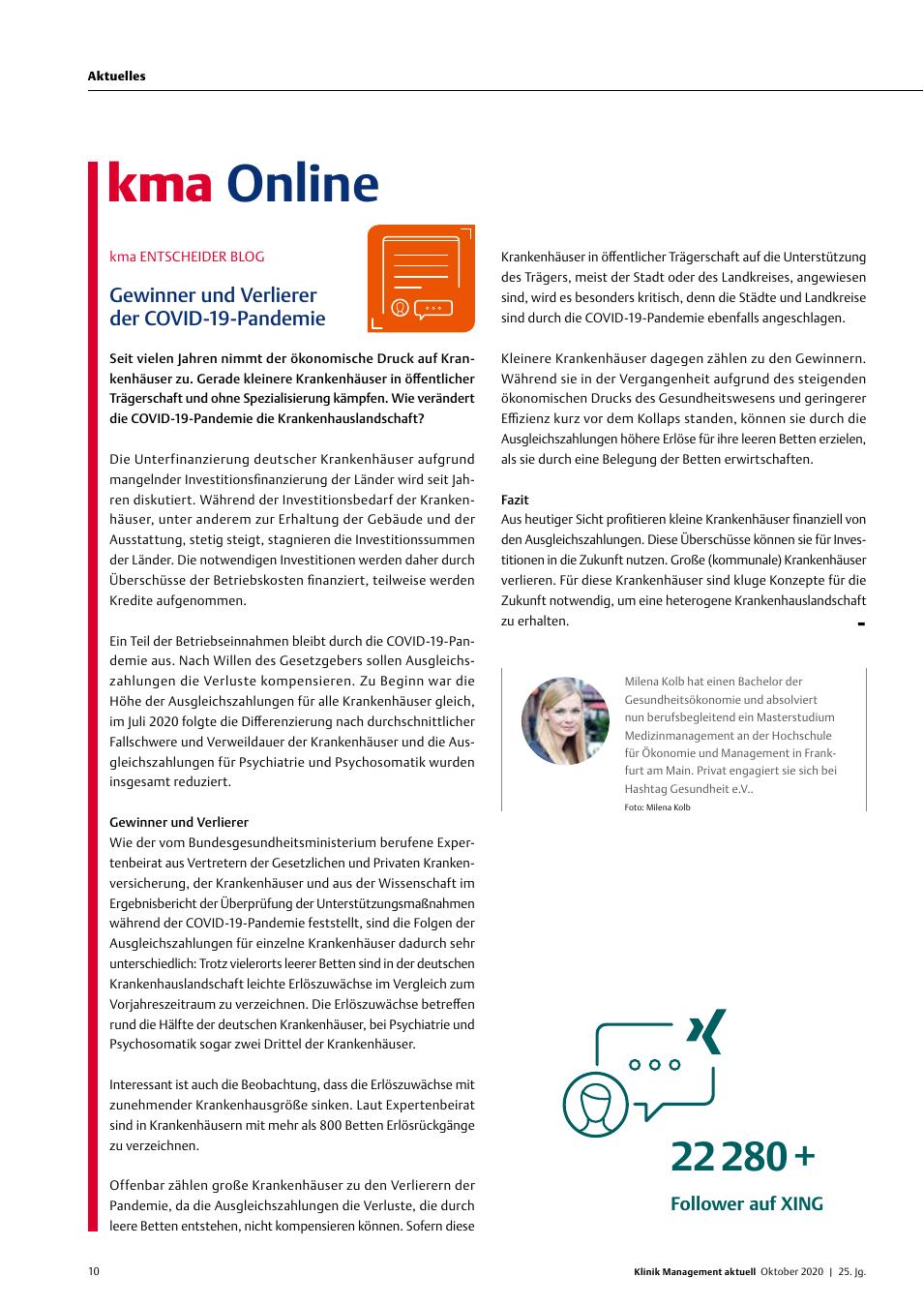 Vorschauseite 1: KMA Entscheider Blog: Gewinner und Verlierer der COVID-19-Pandemie