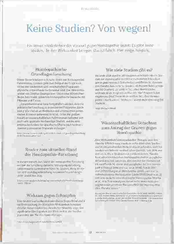 Vorschauseite 1: keine Studien? Von wegen!