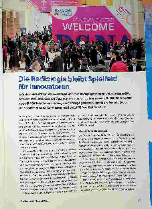 Vorschauseite 1: Die Radiologie bleibt Spielfeld für Innovatoren.