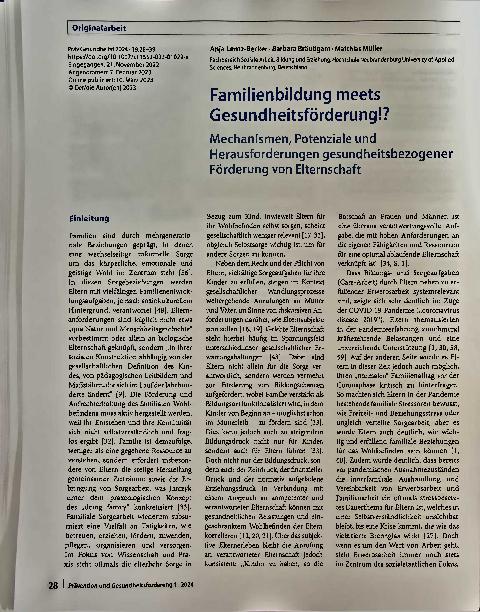 Vorschauseite 1: Familienbildung meets Gesundheitsförderung!?