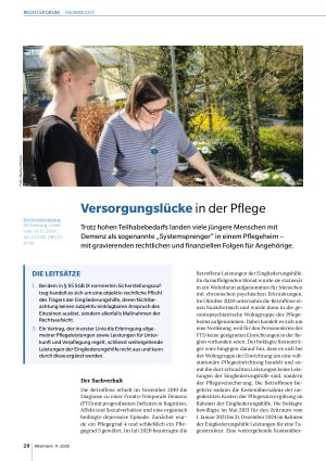 Vorschauseite 1: Versorgungslücke in der Pflege