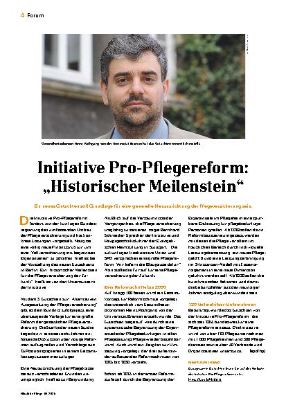 Vorschauseite 1: Initiative Pro-Pflegereform: „Historischer Meilenstein“