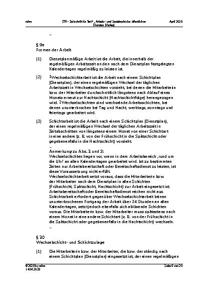 Vorschauseite 5: I. Tarifrecht Verlängerung der regelmäßigen Arbeitszeit durch Dienstvereinbarung – Arbeitsbereitschaft – Darlegungslast – Ausschlussfristen – Wechselschichtarbeit