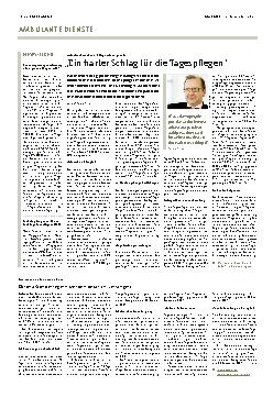 Vorschauseite 1: Ein harter Schlag für die Tagespflegen.