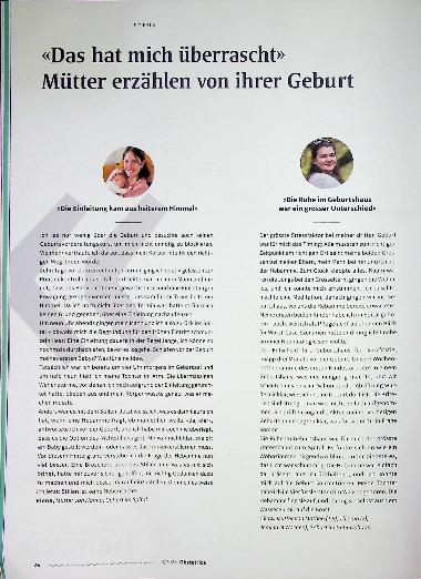 Vorschauseite 1: «Das hat mich überrascht» Mütter erzählen von ihrer Geburt