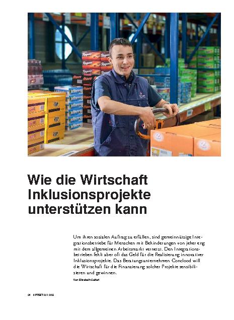 Vorschauseite 1: Wie die Wirtschaft Inklusionsprojekte unterstützen kann