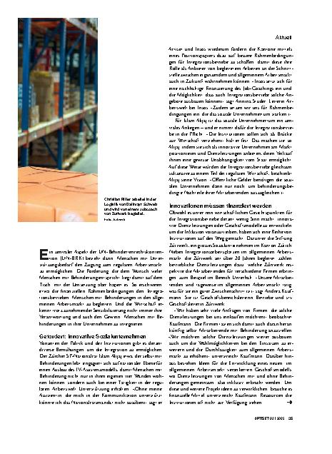 Vorschauseite 2: Wie die Wirtschaft Inklusionsprojekte unterstützen kann