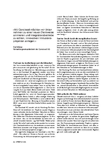 Vorschauseite 3: Wie die Wirtschaft Inklusionsprojekte unterstützen kann