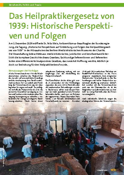Vorschauseite 1: Das Heilpraktikergesetz von 1939: Historische Perspektiven und Folgen