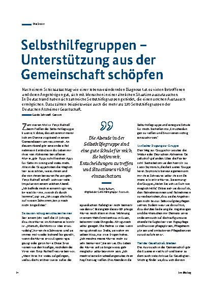 Vorschauseite 1: Selbsthilfegruppen – Unterstützung aus der Gemeinschaft schöpfen