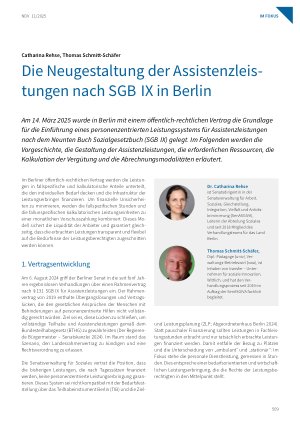 Vorschauseite 1: Die Neugestaltung der Assistenzleistungen nach SGB IX in Berlin