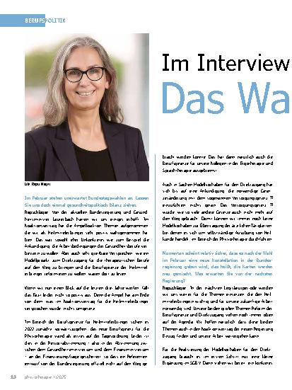 Vorschauseite 1: Im Interview mit Ute Repschläger – Das Wahljahr 2025