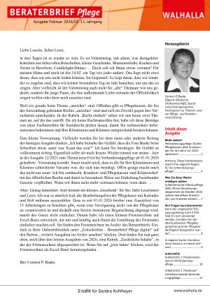 Vorschauseite 1: Beraterbrief Pflege Heft 3-2026