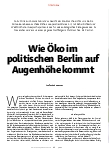 Vorschauseite 1: Wie Öko im politischen Berlin auf Augenhöhe kommt