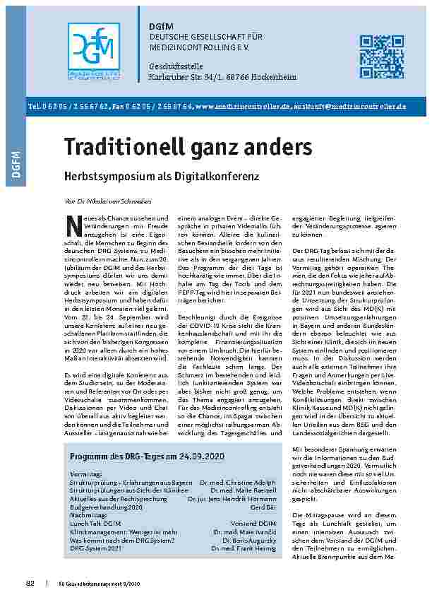 Vorschauseite 1: Traditionell ganz anders: Herbstsymposium als Digitalkonferenz