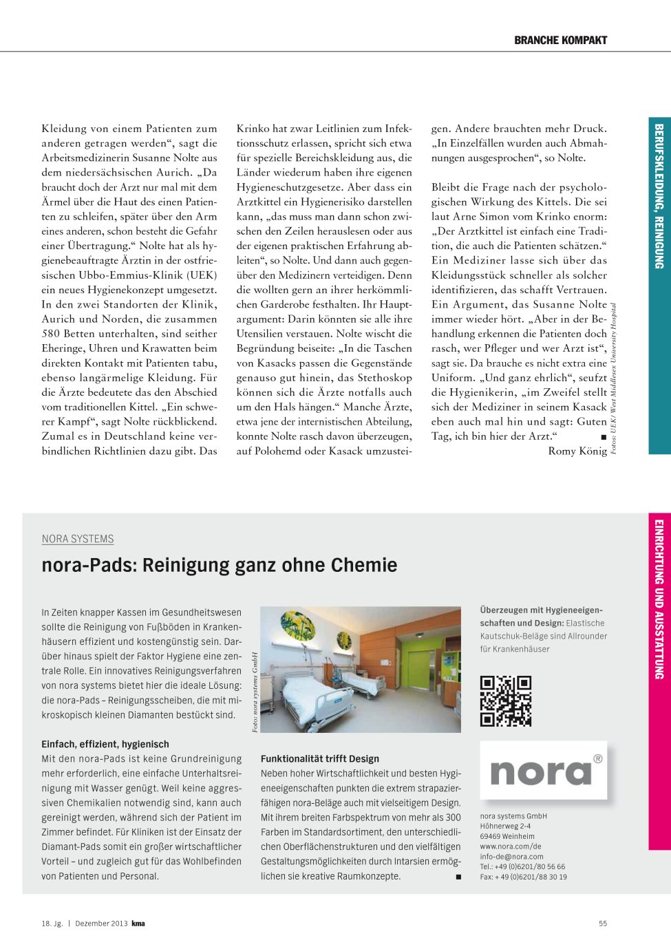 Vorschauseite 1: nora-Pads: Reinigung ganz ohne Chemie