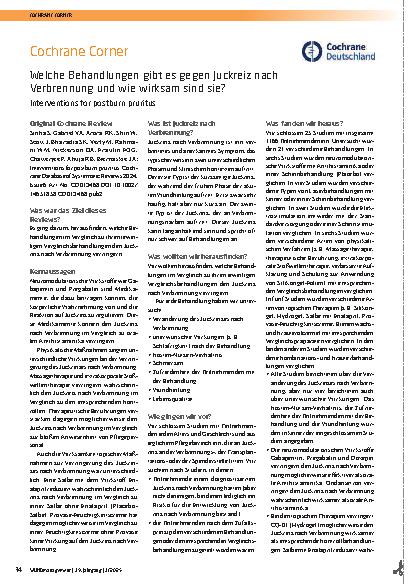 Vorschauseite 1: Welche Behandlungen gibt es gegen Juckreiz nach Verbrennung und wie wirksam sind sie?