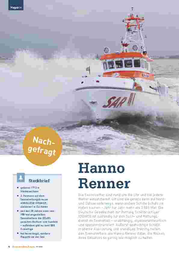 Vorschauseite 1: Hanno Renner
