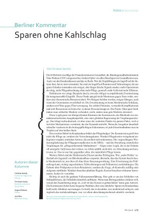Vorschauseite 1: Sparen ohne Kahlschlag