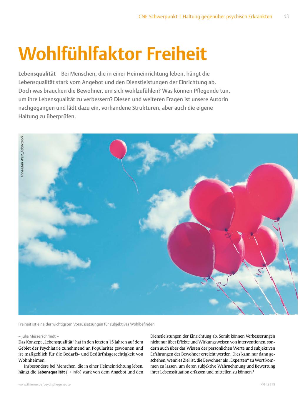 Vorschauseite 1: Wohlfühlfaktor Freiheit