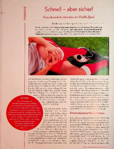 Vorschauseite 1: Schnell - aber sicher! Kreuzbandrehabilitation im Profifußball