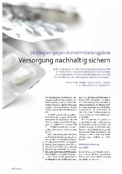 Vorschauseite 1: Strategien gegen Arzneimittelengpässe Versorgung nachhaltig sichern