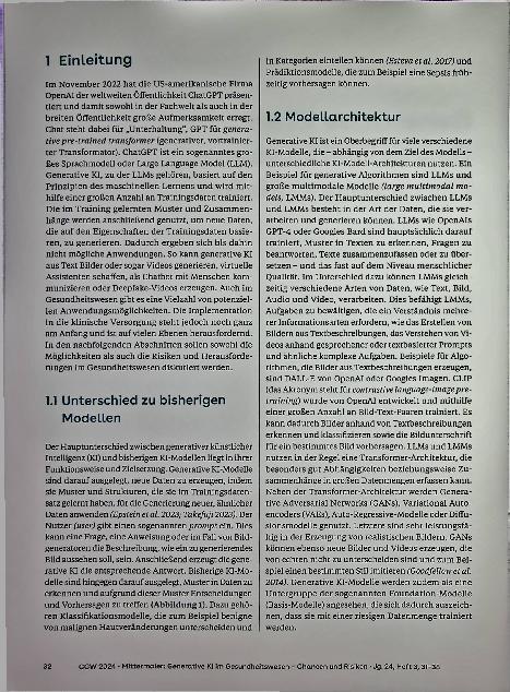 Vorschauseite 2: Generative KI im Gesundheitswesen - Chancen und Risiken