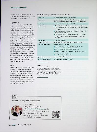 Vorschauseite 2: Effektivität und Auswirkungen einer universellen Prophylaxe mit Nirsevimab bei Säuglingen
