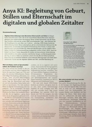 Vorschauseite 1: Anya KI: Begleitung von Geburt, Stillen und Elternschaft im digitalen und globalen Zeitalter