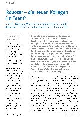 Vorschauseite 1: Roboter - die neuen Kollegen im Team? Zu Aus-, Fortund Weiterbildungserfordernissen professionell Pflegender im Umgang mit digital-assistiven Technologien.