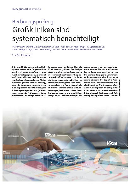 Vorschauseite 1: Rechnungsprüfung Großkliniken sind systematisch benachteiligt.