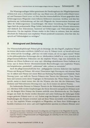 Vorschauseite 3: Implizites Wissen als Handlungsgrundlage erfahrener Pflegender auf der Intensivstation (wieder)entdecken