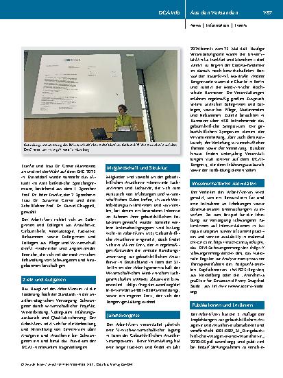 Vorschauseite 2: Der Wissenschaftliche Arbeitskreis Geburtshilfliche Anästhesie der DGAI stellt sich vor.