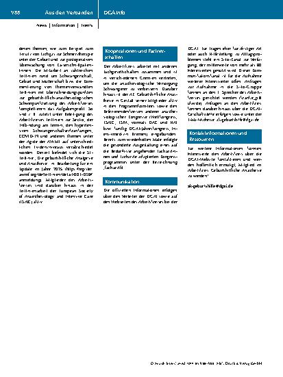 Vorschauseite 3: Der Wissenschaftliche Arbeitskreis Geburtshilfliche Anästhesie der DGAI stellt sich vor.