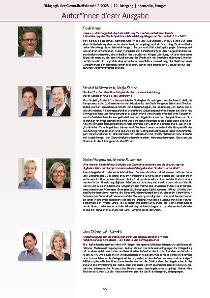 Vorschauseite 4: Pädagogik der Gesundheitsberufe 2-2025