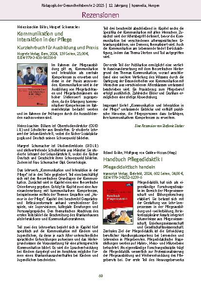 Vorschauseite 6: Pädagogik der Gesundheitsberufe 2-2025