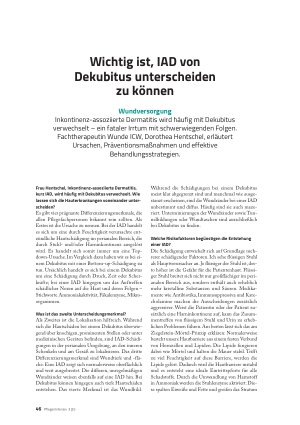 Vorschauseite 1: Wichtig ist, IAD von Dekubitus unterscheiden zu können Wundversorgung