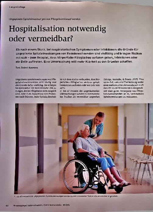 Vorschauseite 1: Hospitalisation notwendig oder vermeidbar?