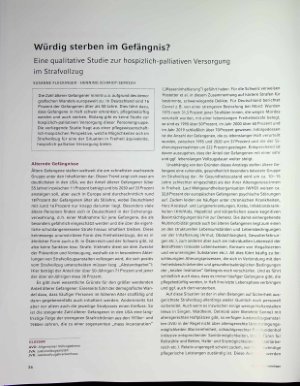 Vorschauseite 1: Würdig sterben im Gefängnis? Eine qualitative Studie zur hospizlich-palliativen Versorgung im Strafvollzug