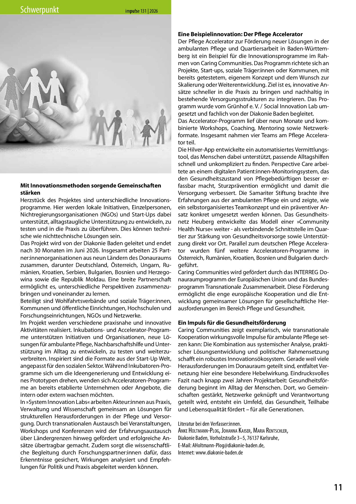 Vorschauseite 2: Caring Communities, Gesundheit gemeinsam gestalten
