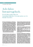 Vorschauseite 1: Acht Jahre Intensivtagebuch. Ein Erfahrungsbericht der Anästhesiologischen Intensivstation an der Klinik Favoriten.