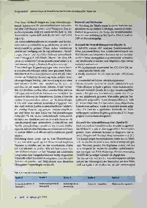 Vorschauseite 2: Entwicklung und Implementierung einer Übersichtstabelle zu schwerwiegenden Interaktionen bei (hämato-)onkologischen Patienten