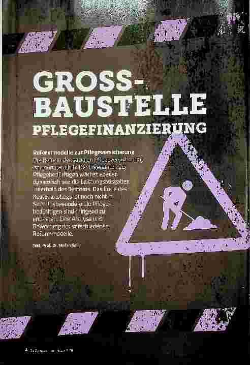 Vorschauseite 1: GROSSE BAUSTELLE PFLEGEFINANZIERUNG