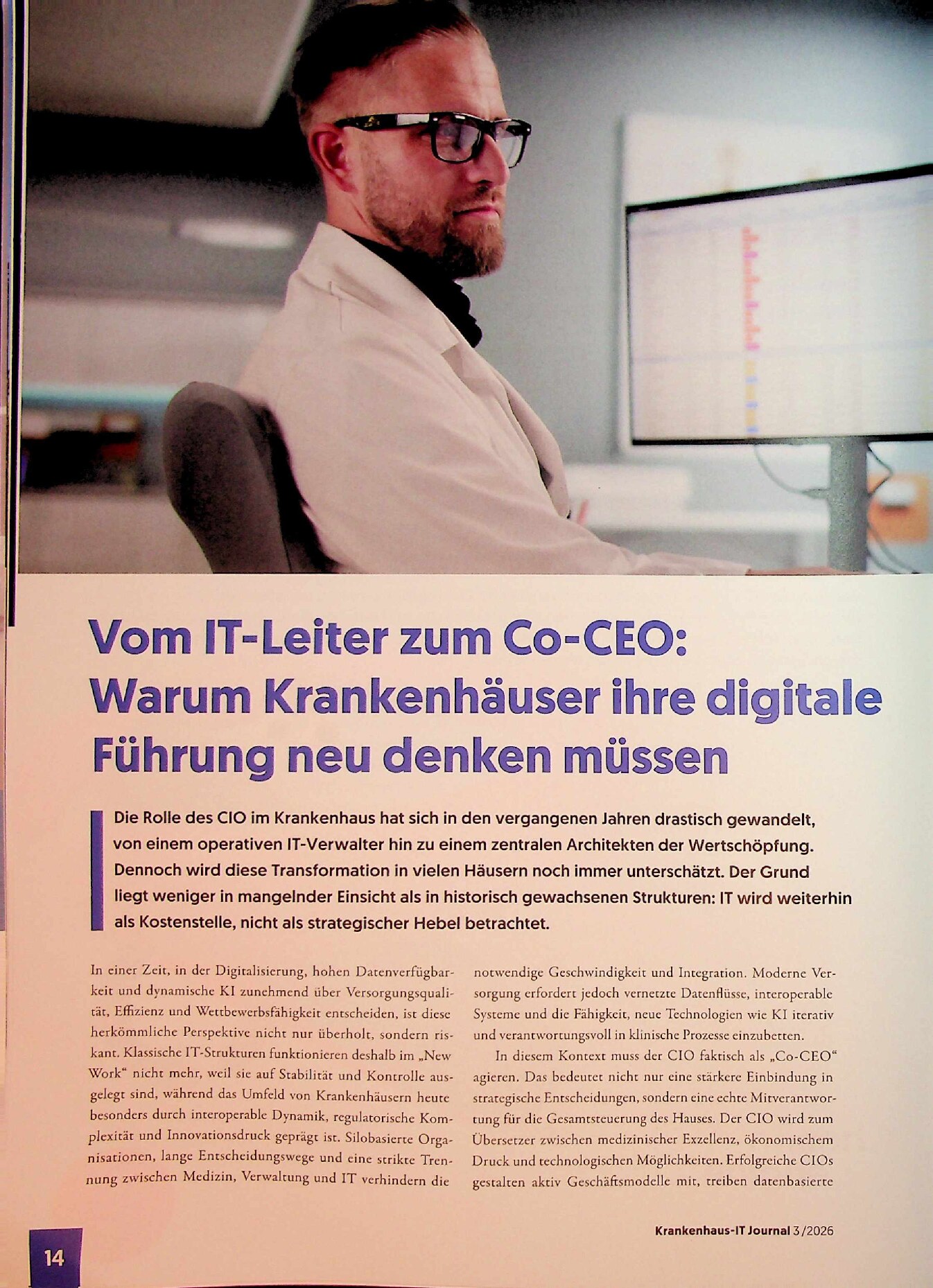 Vorschauseite 1: Vom IT-Leiter zum Co-CEO: Warum Krankenhäuser ihre digitale Führung neu denken müssen