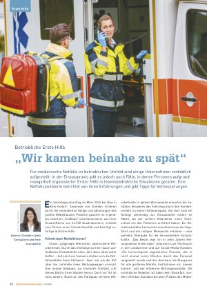 Vorschauseite 1: Betriebliche Erste Hilfe „Wir kamen beinahe zu spät“