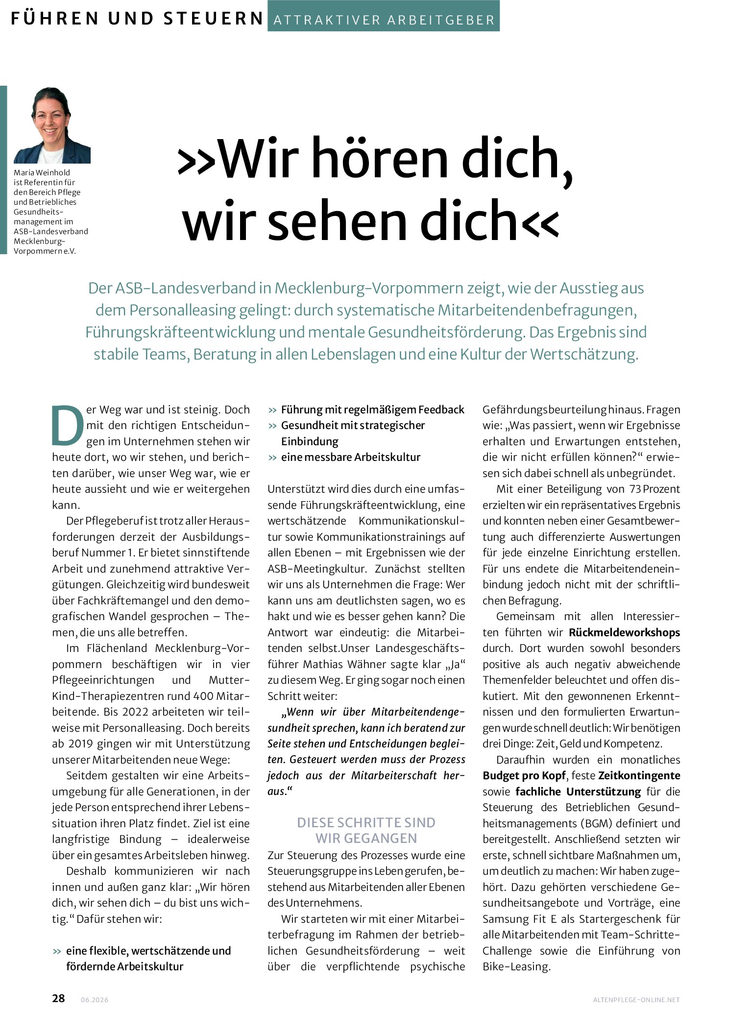 Vorschauseite 1: Wir hören dich, wir sehen dich