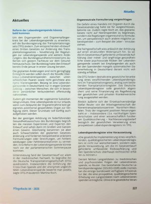 Vorschauseite 1: Reform der Lebendorganspende könnte bald kommen