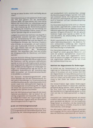 Vorschauseite 2: Reform der Lebendorganspende könnte bald kommen